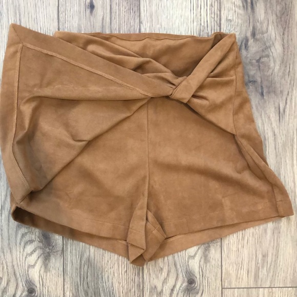 Faux Suede Tan Skort - Picture 2 of 6